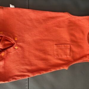 Orange Ribbed Baby Romper